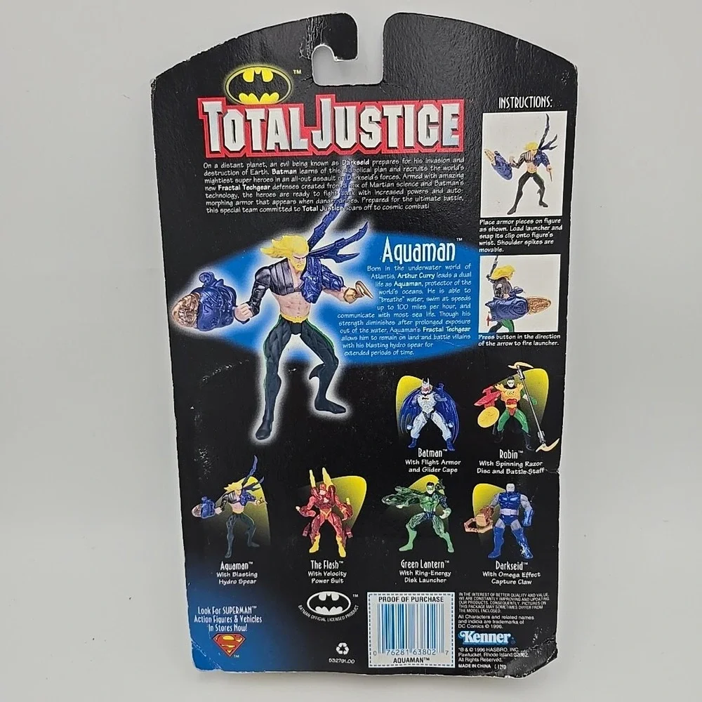 Total Justice League Aquaman‎ Action Figure 1996 Kenner DC Comics Hasbro JLA USA
